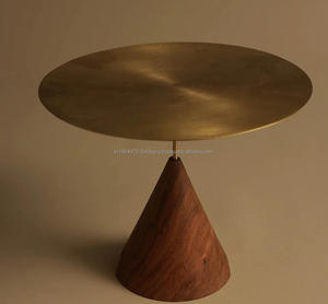 Attrayant En Laiton En Bois Base Conique Gâteau Stand Cum Dessert Serveur Pour La Maison Et La Décoration De Mariage But - Product Image 2