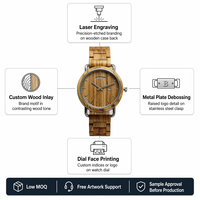 Montre-bracelet en bois artisanale avec lunette en acier inoxydable, support OEM ODM, logo personnalisé, cadeau d'entreprise, montre de prestige