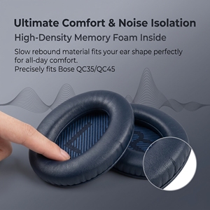 Coussinets d'oreille en cuir pour casques <span class=keywords><strong>Bose</strong></span> QuietComfort QC35 II, QC35, QC45 – Coussinets de remplacement professionnels pour écouteurs - Product Image 4