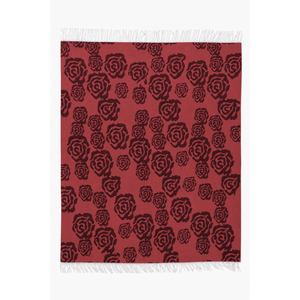 Galite- cashmere wool <b>throw</b> with stylized flowers adds character and style to any room. Refined and contemporary design. - Product Image 1