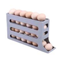 Support à œufs à 4 niveaux pour réfrigérateur, organisateur et rangement, distributeur automatique de 30 œufs, boîte à œufs roulante, économiseur d'espace, distributeur d'œufs pour cuisine