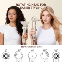 Sèche-cheveux haute vitesse et brosse volumisante 6-en-1, brosse à air chaud avec plusieurs accessoires de coiffage