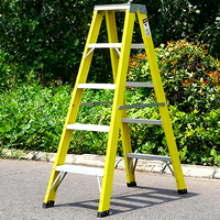 Échelle en A en fibre de verre isolée, facile à utiliser, 3 marches, 4 marches, diélectrique, pliable, facile à ranger