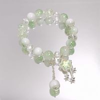 Bracelet tendance en perles colorées avec breloque étoile en cristal, perles élastiques en verre, bijoux fins pour femmes et filles
