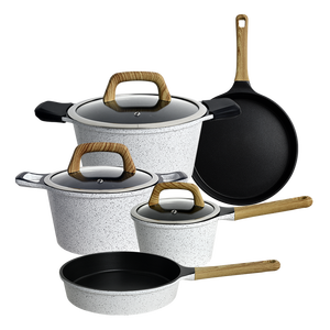 Juego de Utensilios de Cocina de Granito Fundido a Presión de Aluminio, Ollas y Sartenes con Revestimiento Antiadherente de Mármol, Sartenes Antiadherentes - Product Image 1