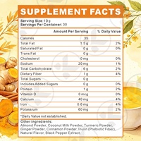 Poudre de latte végétalienne aux amandes et curcuma OEM/ODM, mélange de plantes, boisson instantanée en poudre, emballage personnalisé, soutien immunitaire et énergétique, à base de plantes