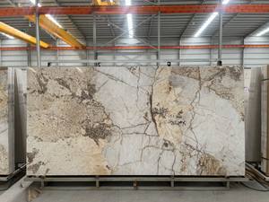 Grande <span class=keywords><strong>dalle</strong></span> de pierre frittée Shangri-La Pandora, grain sec poli, 9 mm d'épaisseur, étanche, écologique, pour hôtels, avec joint continu gauche-droite - Product Image 1