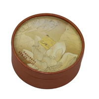 Boîte d'emballage cylindrique en carton rigide biodégradable de haute qualité, logo personnalisé en relief, délicate, pour aliments, boîte en deux parties