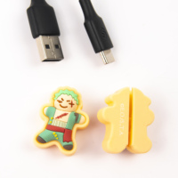 17 designs mignons de protecteurs de câbles USB en plastique écologiques à motif cube, figurines Pokémon, avec logo personnalisé, cadeau promotionnel
