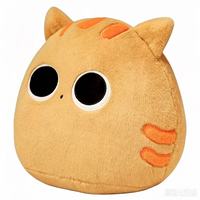 Peluche anti-stress chat noir de dessin animé, semi-finie, en cuir, garnie de coton PP, pour enfants