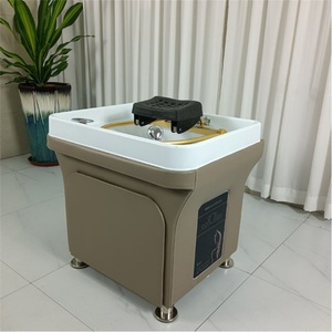 Sillón de Lavacabezas para Peluquería Kisen, Color Negro y Blanco, con Lavabo para Champú, en Venta - Product Image 2