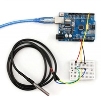 Termometer Probe Temperatur Tahan Air DS18B20 1/2/3/4/5 meter dengan Kabel Tahan Panas dengan terminal XH2.54