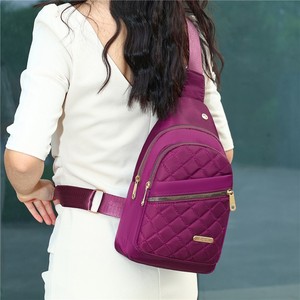 Women's Chest Bag Purple <b>Quilted</b> Water Resistant Crossbody Everyday Wear <b>Single</b> Strap - Product Image 1
