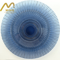 Assiettes de présentation en verre transparentes et colorées pour mariage, vente en gros, 13 pouces, assiettes décoratives en verre pour fête