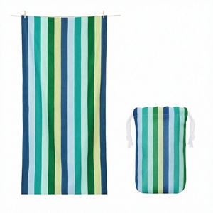 Striped <b>Microfiber</b> Beach <b>Towel</b> Quick Dry Recycled Polyester <b>Bath</b> Travel <b>Towel</b> Custom Logo Pool Summer Use - Product Image 4