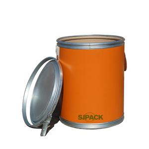 Tambor de Almacenamiento de Cartón con Acabado en Cuero Naranja - Solución Moderna para Decoración y Organización del Hogar, CH - Product Image 1