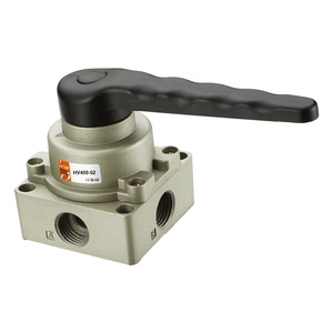 วาล์วแบบกดมือ AirTOP 4 ทาง รุ่น HV400-02 ขนาด 30 มม. CV1.68 1/4 1 Mpa 60C รับประกัน 1 ปี - Product Image 1