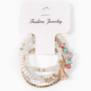 Fashion <b>Charm</b> <b>Bracelets</b> Set Multicolor <b>Beaded</b> Tassel Alloy Gold Plated Women's Bohemia Style Gift Jewelry - Product Image 6