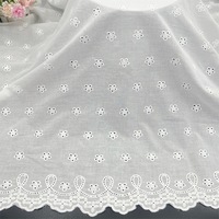Nouveau tissu jacquard 100 % coton blanc, dentelle ondulée brodée ajourée, tissé, résistant à l'abrasion, perforé, pour chemise femme