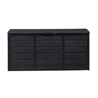 Boîte de rangement de jardin en plastique de grande taille de 65 gallons, boîte à outils, organisateur de rangement divers avec roues et serrure pour patio