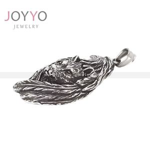 <span class=keywords><strong>Pendentif</strong></span> loup en acier inoxydable pour homme, style motard, breloques cerf sauvage et aigle, inspiré du monde viking et du hip-hop - Product Image 5