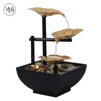 Decoração de casa escritório ferro forjado, decoração de água fonte de mesa interior mini feng shui fonte