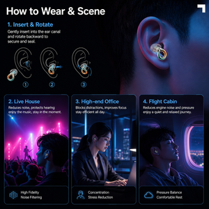 Écouteurs intra-auriculaires professionnels en silicone avec revêtement électroplaqué <span class=keywords><strong>d</strong></span>égradé, <span class=keywords><strong>anti</strong></span>-perte, étanches, de type arrondi, pour l'extérieur - Product Image 3