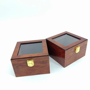 Wooden Jewelry <b>Box</b> Square With <b>Glass</b> Lid Key Lock European Style Storage Display Case For Watches Bracelets Accessories - Product Image 4