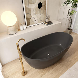 Livraison gratuite baignoire à surface solide bain noir mat pour adulte - Product Image 1