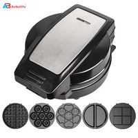Anbolife Grille-pain à sandwichs grillés 550W, mini appareil à collation avec plaques antiadhésives et poignée de sécurité à toucher froid, pour la maison
