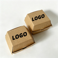 Scatola per Hamburger Personalizzata con Logo, Coperchio e Base in Carta Kraft, Confezione di Lusso a Due Pezzi, Scatola in Cartone Ondulato