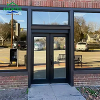Porte battante en aluminium à double vitrage, isolante, coupe-vent et étanche, robuste, prix de gros usine, pour hall commercial