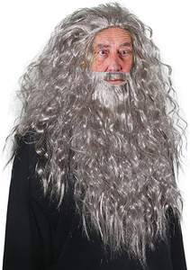 Cosplay de Navidad <span class=keywords><strong>Hobbit</strong></span> Gandalf Cosplay peluca y barba conjunto tocado para fans de <span class=keywords><strong>El</strong></span> Señor DE LOS Anillos fiesta y vacaciones decoración DIY - Product Image 5