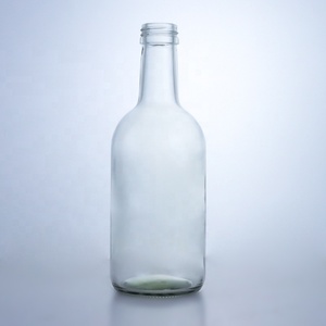 Bouteille en <span class=keywords><strong>verre</strong></span> ronde transparente de 250 ml, 350 ml, 450 ml pour rhum, gin, vodka, whisky, tequila, brandy – Meilleures ventes - Product Image 1