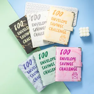 Hot Selling Leather In The Factory For 100 Days Cash Saving Challenge Binder Budget Book