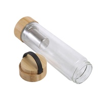 Koffie, thee, fruit 16oz brede mond 2 bamboe deksels borosilicaat glazen sportdrinkflessen glazen theeglas met zeef