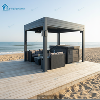 Sweet Home Luxuriöse Motorisierte Aluminium-Pergola mit Verstellbaren Lamellen, Wasserdichter Bioklimatischer Pavillon, Einziehbarer Gartenpavillon