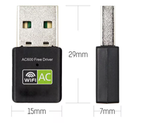 Livraison directe adaptateur Wifi Usb adaptateur Wifi pour Android Usb 2.0 pilote gratuit 600M Dongle Wifi