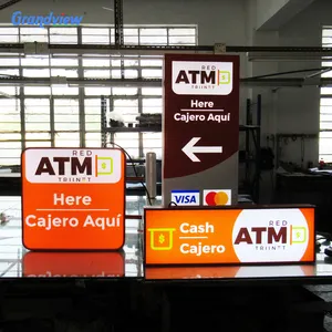 Bahan Akrilik dan Bentuk Persegi Panjang Bank ATM Sign Led Iklan Lampu Kotak