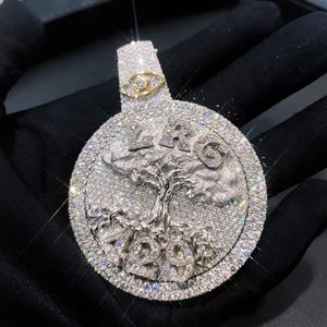 Chaîne Hip Hop personnalisée en or 10K-24K CVD pour hommes avec diamants naturels et de laboratoire + pendentif rotatif pande Pande Tu 3D - Product Image 1