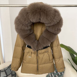 OFTBUY 2025 Nouvelle doudoune d'hiver pour <span class=keywords><strong>femme</strong></span> <span class=keywords><strong>avec</strong></span> <span class=keywords><strong>capuche</strong></span> en vraie fourrure de renard, épaisse et chaude, 90% duvet de canard blanc, <span class=keywords><strong>imperméable</strong></span>, <span class=keywords><strong>parka</strong></span> - Product Image 5