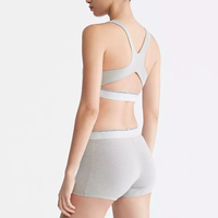 Shorts de sport pour femmes et boxers pour femmes en coton Pima et élasthanne, personnalisables, respirants, de couleur unie, lavables en machine