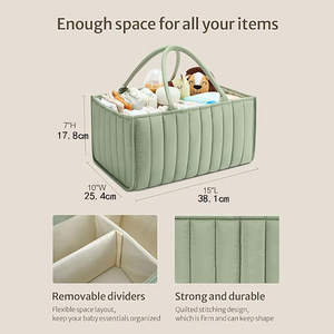 Bolsa de Pañales Plegable Portátil con Logotipo Personalizado, Organizador de Guardería para Bebés, Cesta de Almacenamiento con Compartimentos, Bolsa de Mano para Mamá - Product Image 5