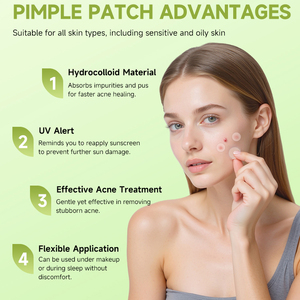 Produk Perawatan Kecantikan Pengobatan Jerawat, Plester Jerawat Hidrokoloid yang Dapat Disesuaikan, Niacinamide, Asam Salisilat, Plester Jerawat - Product Image 3