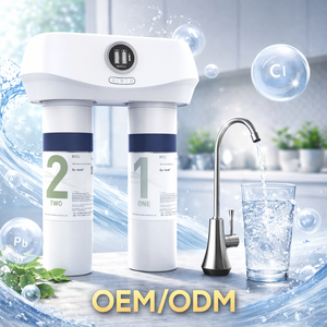 Menred Ultra Filtration Systems 4-Stage High Flow 0.01μm UF No Electricity 5.0L/Min Filter Life Reminder for Home Kitchen