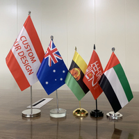 Drapeaux de bureau personnalisés de haute qualité avec logo, tous pays, 8x5 pouces, polyester, drapeau de table de bureau, base en fibre de verre noire, fanion