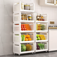 Chariot de rangement roulant 5 niveaux blanc avec étagères ouvertes pour salle de bain et cuisine – Offre spéciale