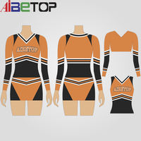 Uniformes de pom-pom girl orange Offres Spéciales 2025 moins chers uniformes de pom-pom girl à manches longues