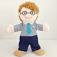 Marionnette à main de style familial en peluche jouet éducatif drôle pour bébé avec peluche à six caractères remplie de coton PP