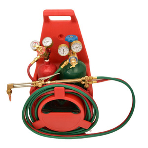 Kit de soudage et de découpe portable, torche à oxygène et acétylène avec tuyau et régulateur, chariot rouge CFWELD - Product Image 3